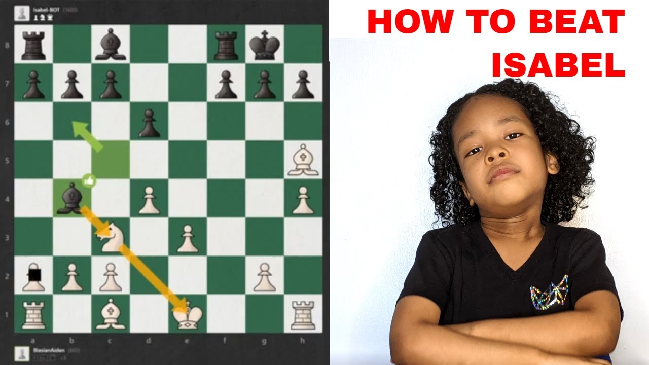How To Beat Isabel Chess com 1600 Bot - Chess Prodigy Kid Analysis