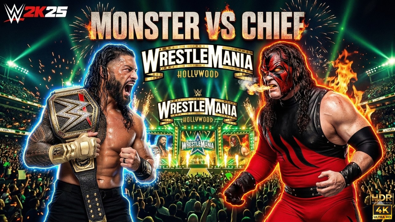 Roman Reigns vs Kane  – Intercontinental Championship | WrestleMania XL | WWE 2K25
