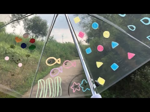 ASMR 🌈☂ 알록달록 투명우산 ㅣ바스락 그림 그리는 소리ㅣ Colourful transparent umbrella ㅣ 色とりどりの透明傘 ㅣEng subㅣ日本語字幕