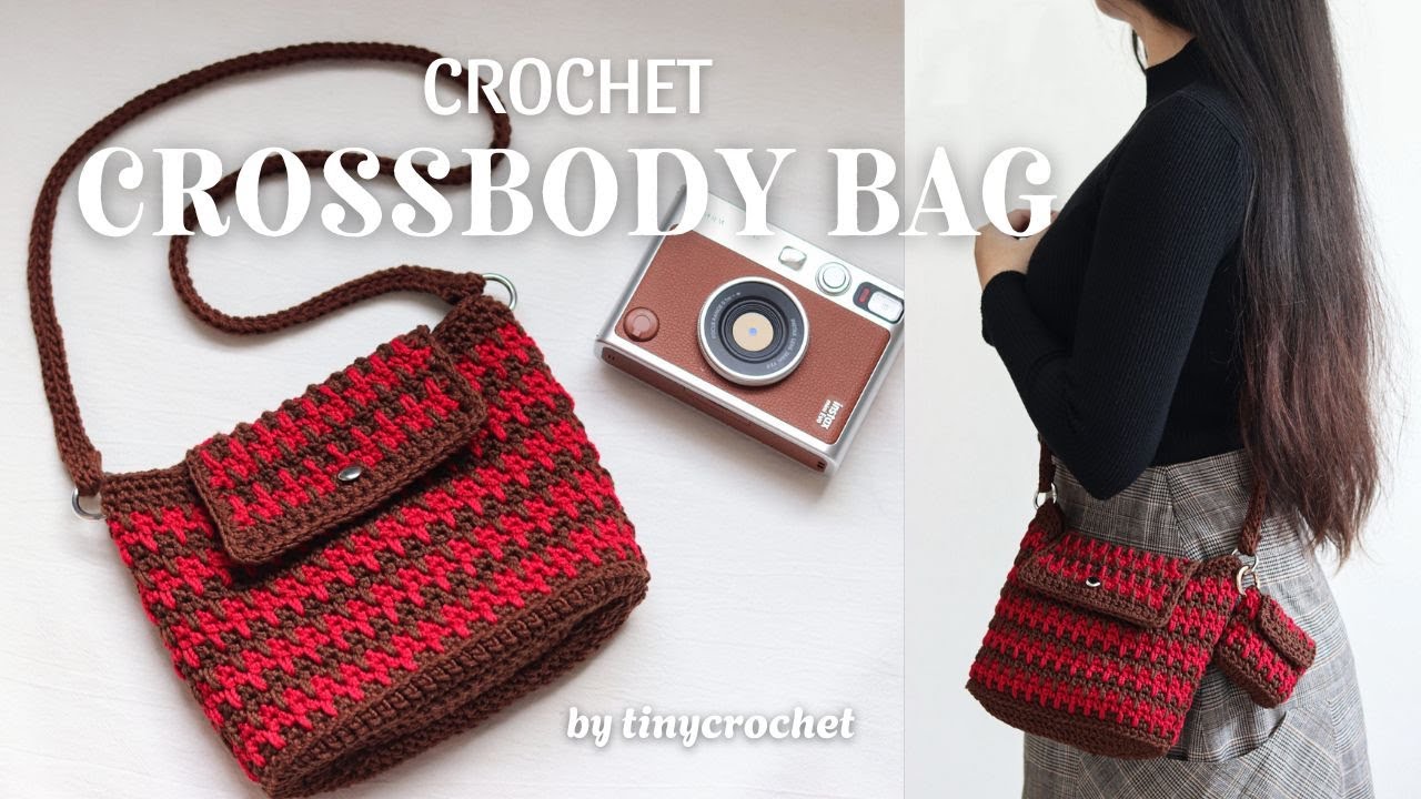 Crochet crossbody bag tutorial | tinycrochet - YouTube