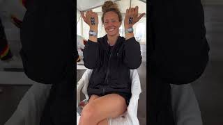 How 🇩🇪Leonie Beck puts her transponder for an #OpenWater swimming race 🏊‍♀️📹 @leoniebeckswim