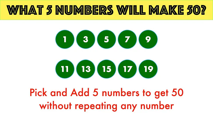 what 5 numbers will make 50 ? || Clever Math Puzzle