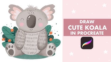 CUTE KOALA Anyone Can Draw - Easy Step-By-Step Procreate Tutorial - Digital Illustration On iPad🐨