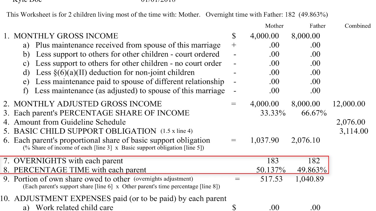 33 Colorado Child Support Worksheet B - support worksheet