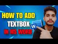 How To Add Text Box In MS Word - How Write Text in MS Word