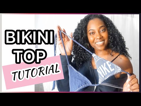 HOW TO MAKE YOUR OWN TRIANGLE BIKINI TOP & BIKINI PATTERN USING A T SHIRT