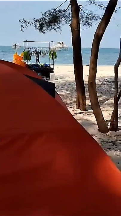 suasana camping di pantai pulau panjang jepara #jateng #solocamping #anakgunung ##kemah