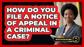 How Do You File A Notice Of Appeal In A Criminal Case? - Justice System Explained