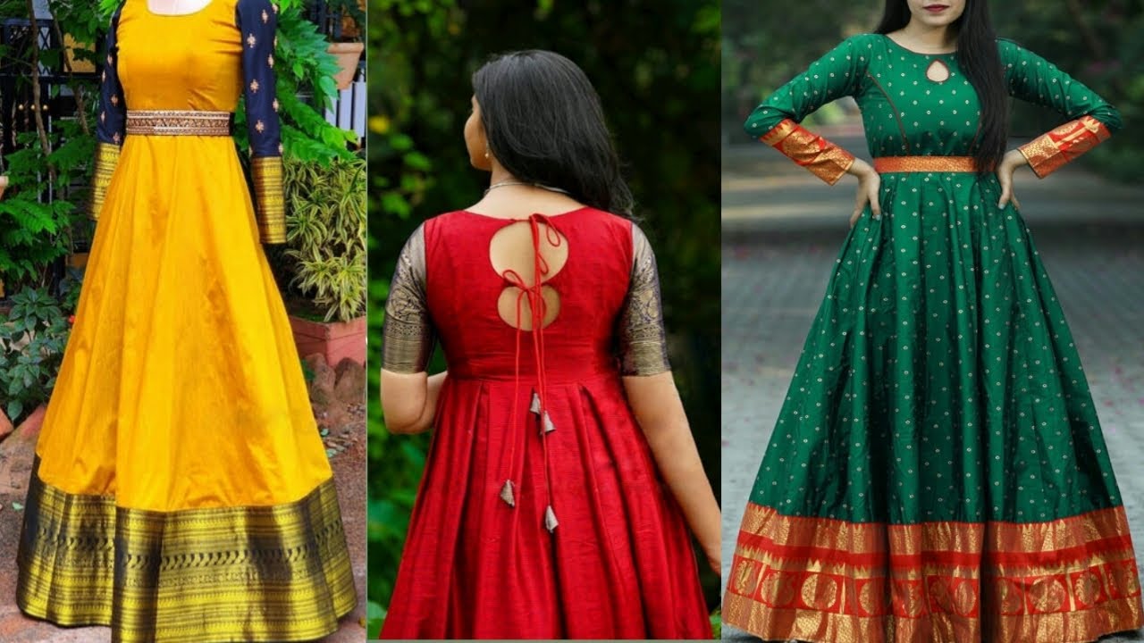 Pin by Rc Ch on Sarees | Pattu long frocks for women, Dress neck designs,  Chudidar designs