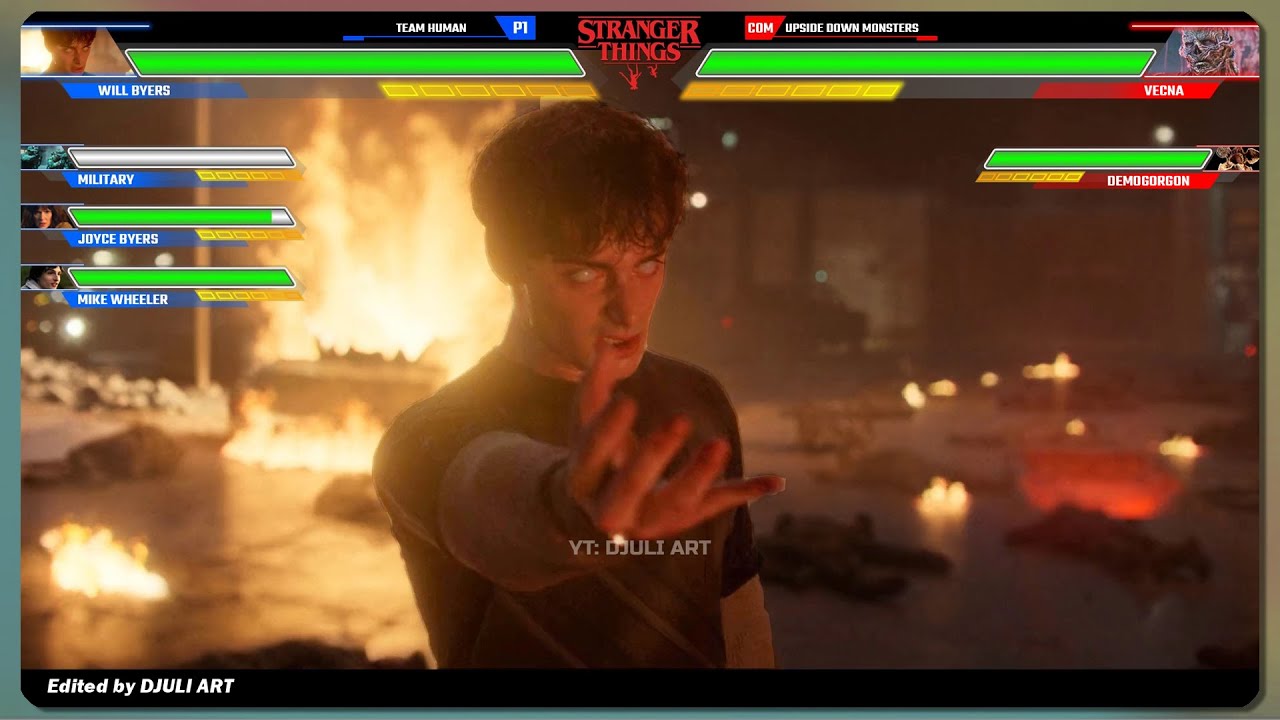 Will VS Vecna WITH HEALTHBARS ⚡️Final Fight Scene - Stranger Things Season 5