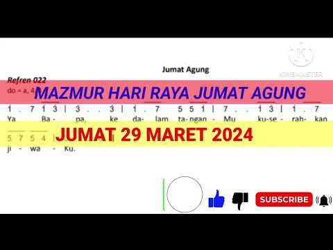 Mazmur Hari Raya Jumat Agung || Jumat 29 maret 2024.