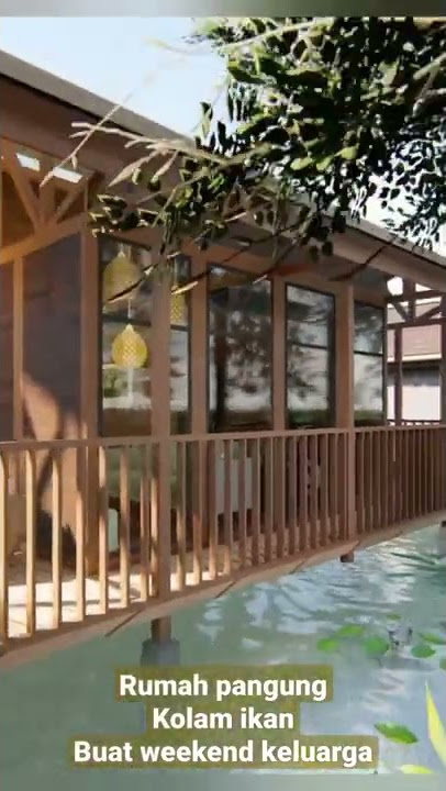 Rumah panggung kolam ikan untuk weekend keluarga