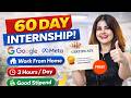 🔥60 Days Online Internship | Google & Meta | Research Analyst Internship | Internship for All