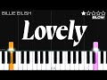 Billie Eilish x Khalid - Lovely | SLOW EASY Piano Tutorial