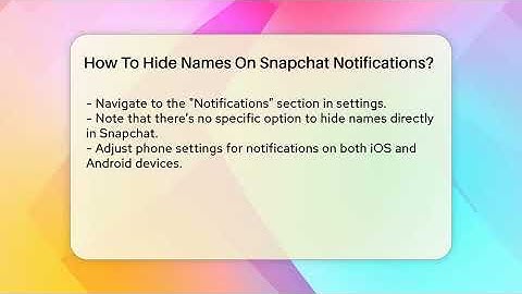 How To Hide Names On Snapchat Notifications? - Everyday-Networking