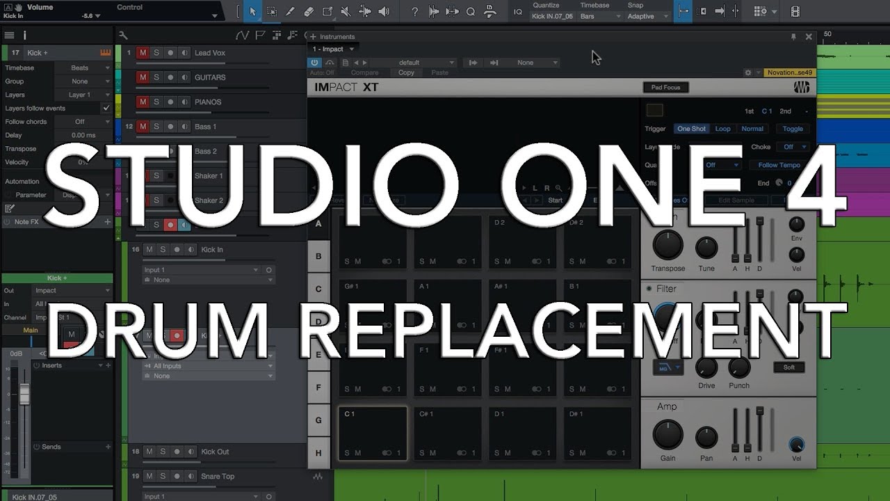 STUDIO ONE 4 Drum Replacement & Layering YouTube