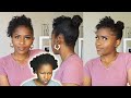 Beginner Friendly Curly Bang & Sleek Bun on Shrunken 4C Natural Hair!!!|Mona B.