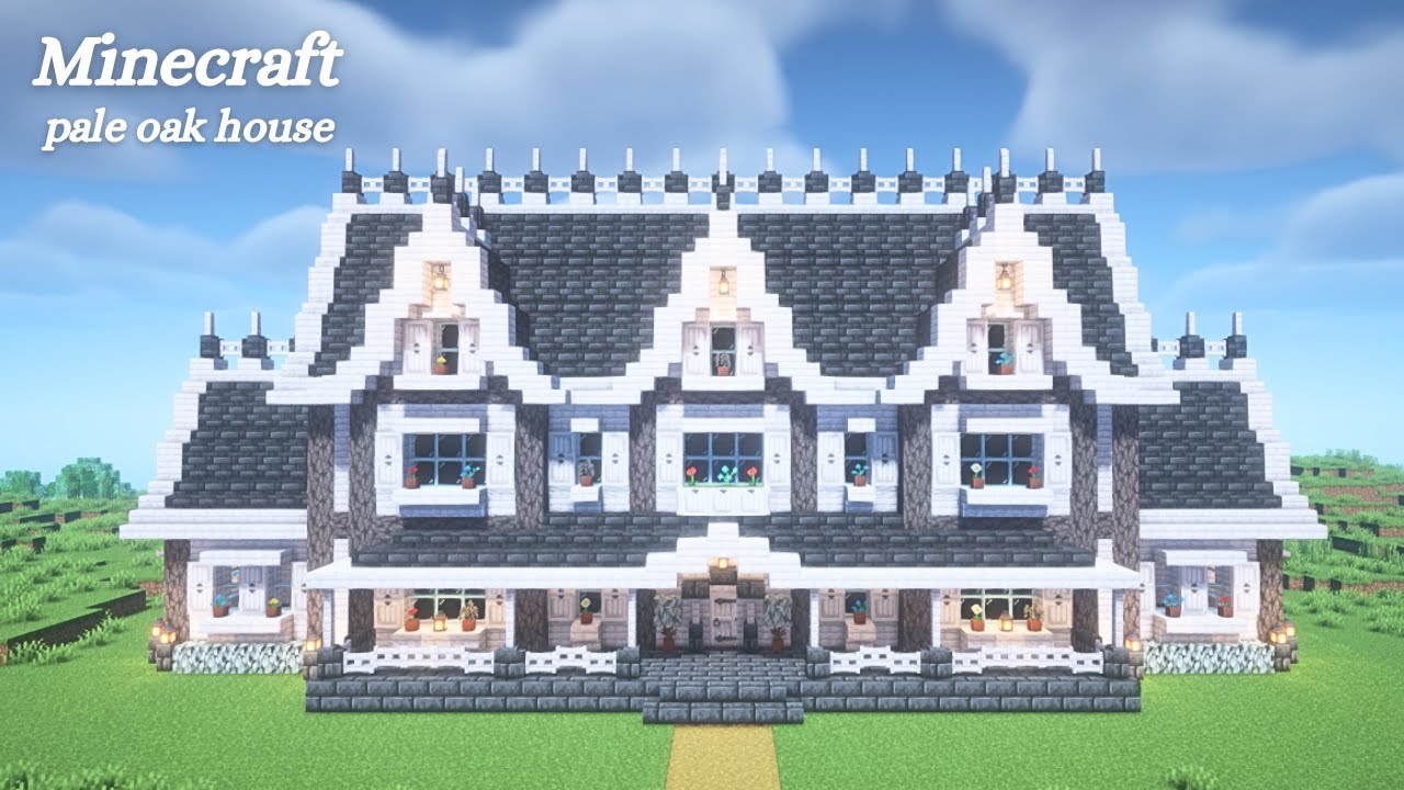 【マイクラ建築】ペールオークの大きい家の作り方【マインクラフト】【Minecraft】 - YouTube