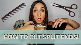 HOW TO CUT SPLIT ENDS 2020| how to cut split ends without losing length | DIY HAIRCUT [TUTORIAL]