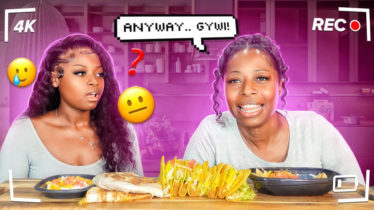 Обсуждаю свою дочь весь мукбанг, чтобы посмотреть, как она отреагирует