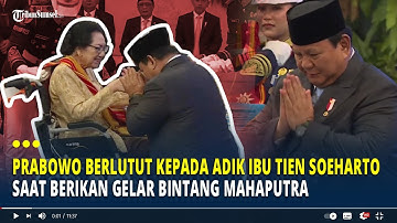 Momen Prabowo Berlutut kepada Adik Ibu Tien Soeharto Saat Berikan Gelar Bintang Mahaputra