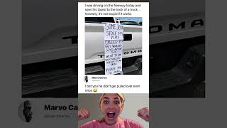 I was driving on the freeway today and saw this taped to the back of a truck... #quiztime I was driving on the freeway today and saw this taped to the back of a truck... #quiztime