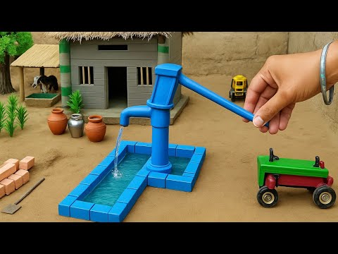 mini tractor making mini hand pump science project | DIY how to make cow shed