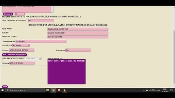 TRADING : CUSTOMER  QUOTATION Creation Is Made Simple In simpliRP ERP