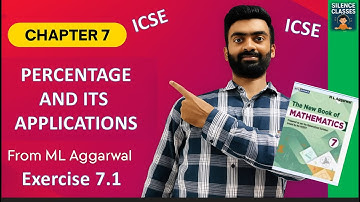 👉👁️Percentage And Its Application exercise 7.1 chapter 7 ML Aggarwal ICSE #maths
