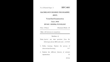 BPC - 001  June 2022 Question Paper