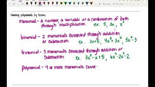 M2 Notes:  Naming, Adding and Subtracting Polynomials (2022-2023)
