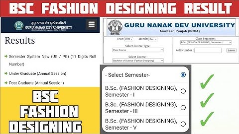 Bsc Fashion Designing Result || Gndu Bsc Fashion Designing Result || Gndu Odd Semester Exams Result