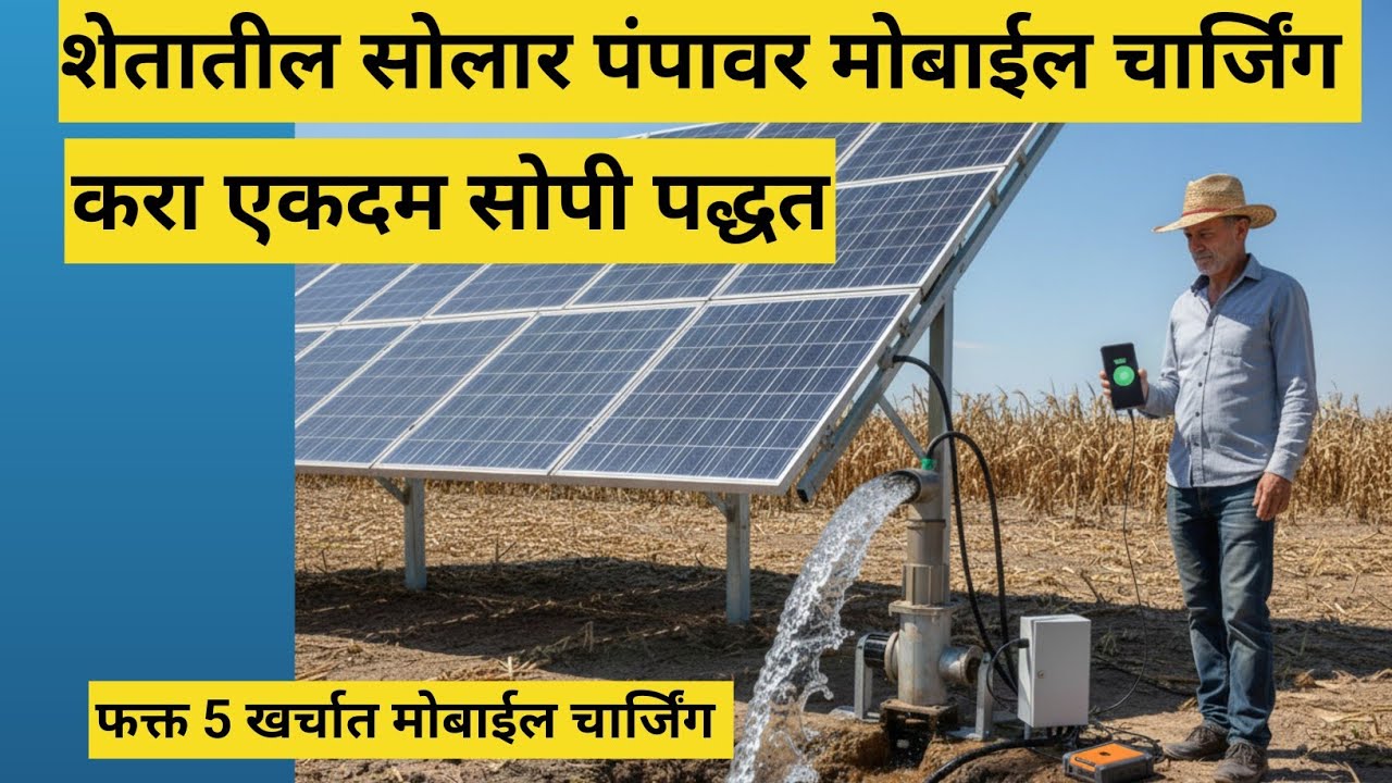 सोलार पंपावर मोबाईल चार्जिंग ✅|| How To Charge Mobile On Solar Pump