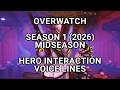 Overwatch Season 1 (2026) - All Midseason Hero Interaction Voice Lines