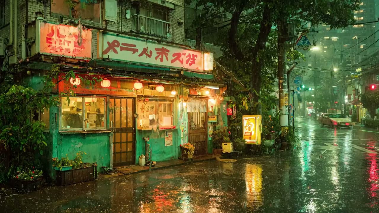 Calm Kyoto Rain at Night ☔ Lofi Hip Hop for Focus & Stress Relief