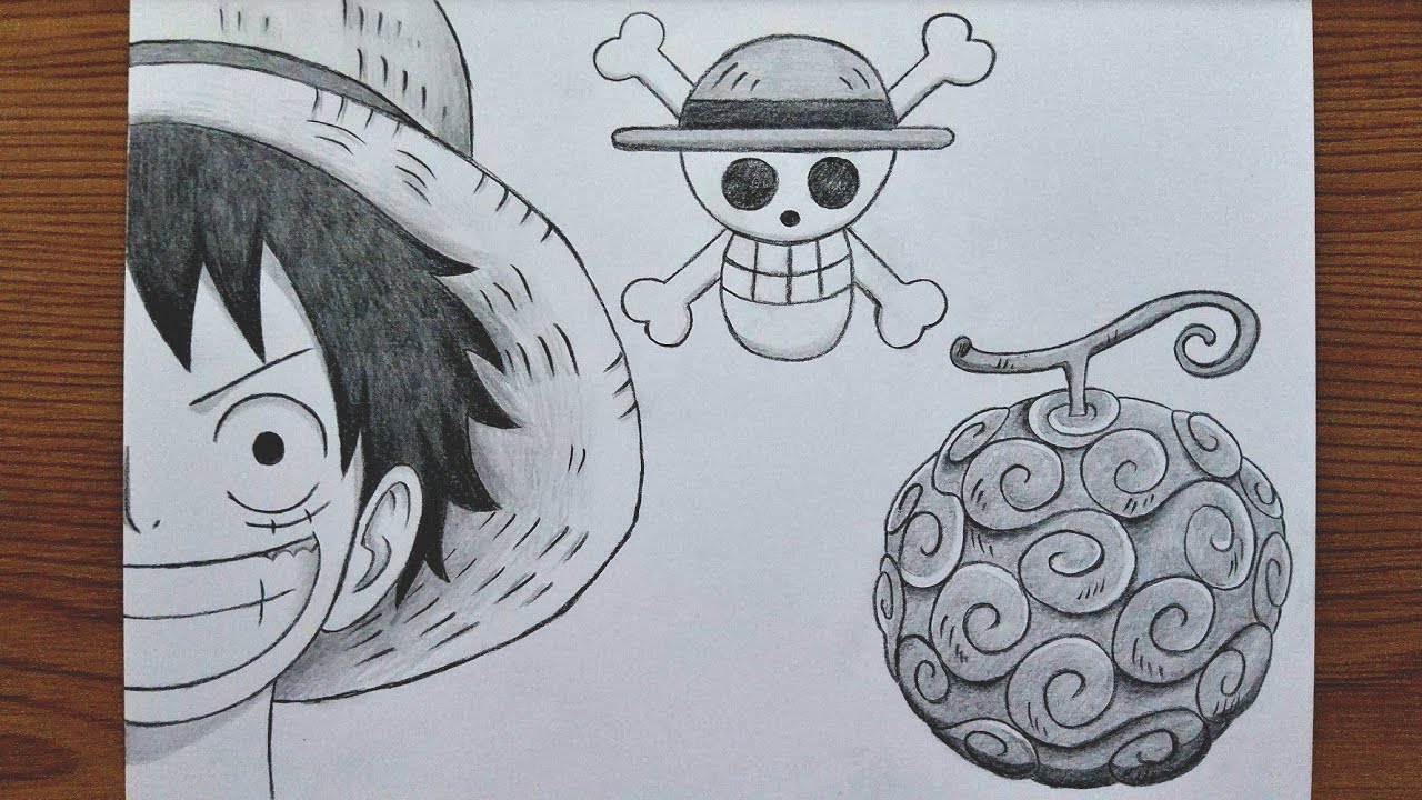 Mi Drawing How To Draw Luffy And Gomu Gomu No Mi || Anime Pencil Drawing Tutorial ...