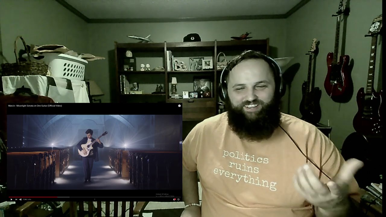 Marcin! The Bushy Beard REACTS to Moonlight Sonata on One Guitar!