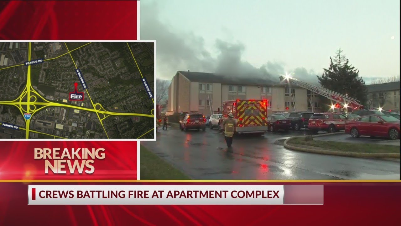 Crews battle fire at apartment complex in west Columbus - YouTube