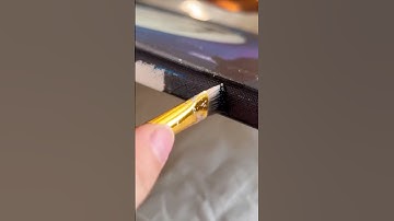 Painting sides of the canvas #paintingtutorial #acrylicpainting #relaxingart #relaxingvideo #black