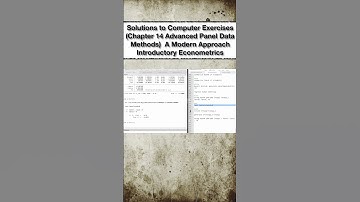 Solutions to Computer Exercises (Chapter 14 Advanced Panel Data Methods) | A Modern Approach 7th