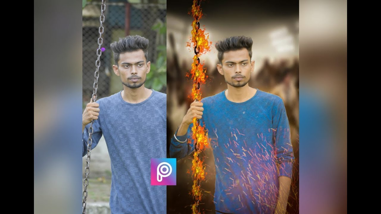 The fire chain pic editing in picsart Picsart editing tutorial Bk_Creation YouTube