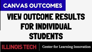 View Outcome Results for Individual Students in Canvas