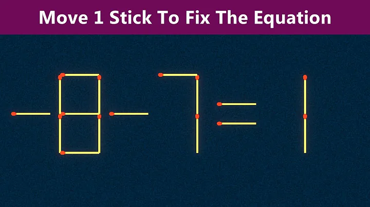 Move 1 Stick To Fix The Equation - Matchstick Puzzle