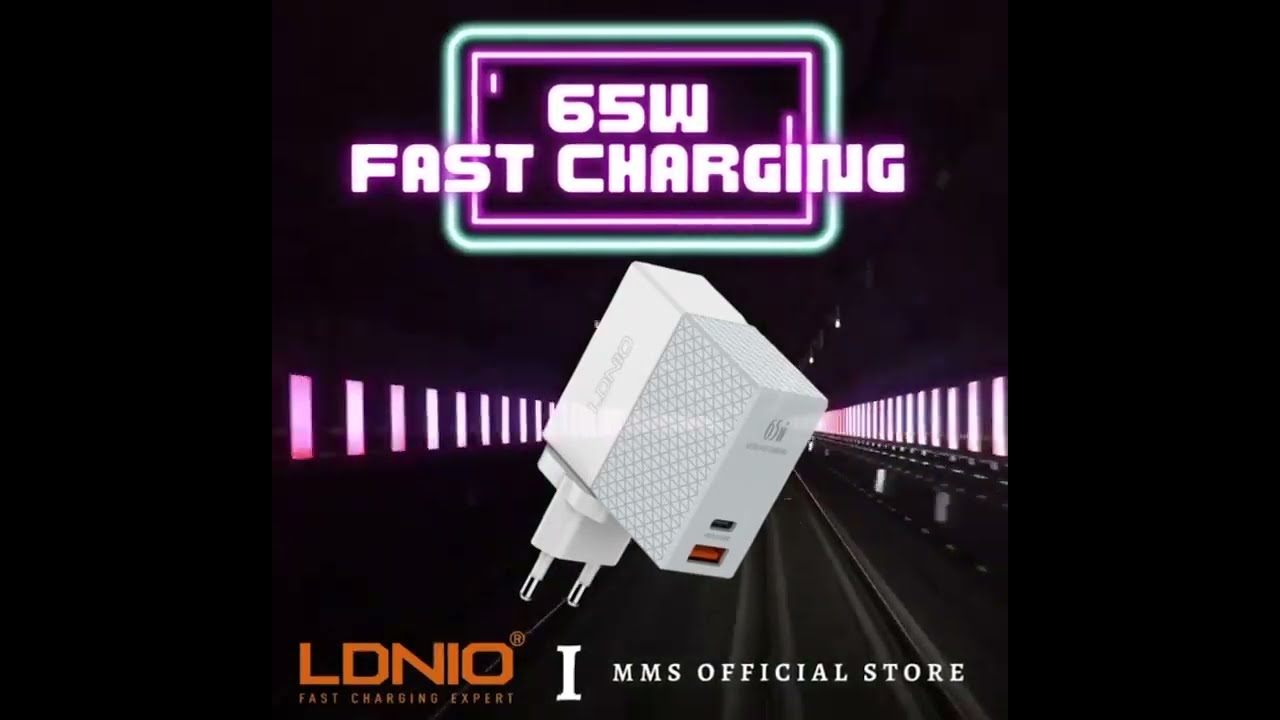 LDNIO Charger A2620C 65W PD USB C Portable Fast Charging Universal Type C Notebook  Laptop Adapter