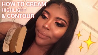 HOW TO CREAM HIGHLIGHT & CONTOUR (NO FLASHBACK) | Serena Nicole ♡