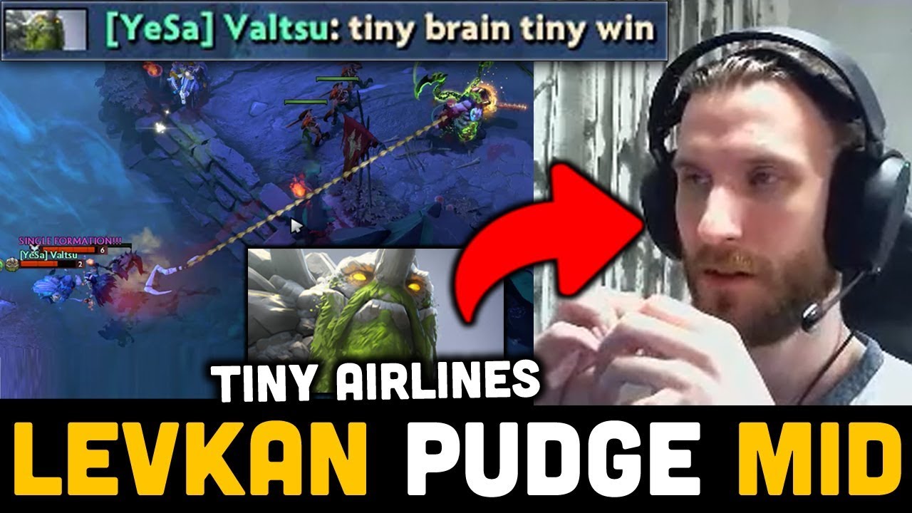 FIRST TIME LEVKAN PUDGE MID!! Hard Game vs Nonstop Tiny Airline Gank | Genius Pudge