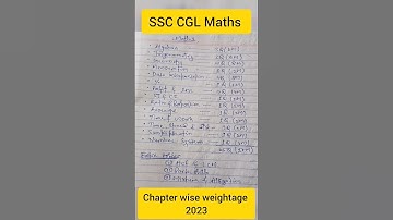 SSC CGL Maths chapter wise weightage 2023 #shorts #ssc #ssccgl #maths