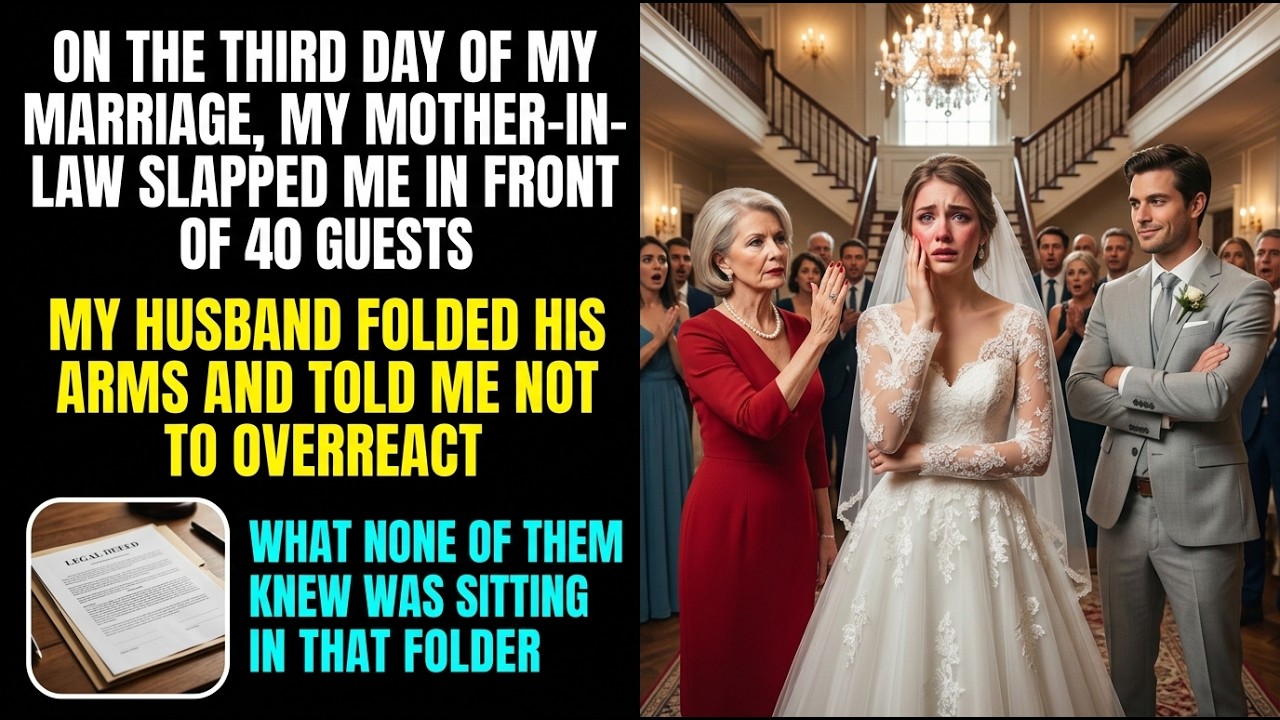 "Don't overreact." Those were my husband's words after his mother slapped me across the face at our wedding brunch in front of 40 guests. My ear rang. My cheek burned. And Daniel just stood there...