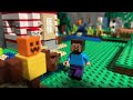 Lego Minecraft stop motion Steve is looking for a job in the village 