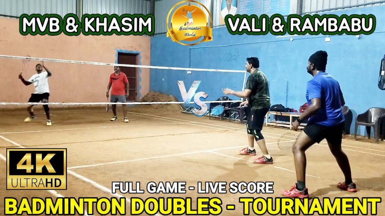Doubles Badminton | Tournament | MVB & Khasim Vs Vali & Rambabu | Full Game | Live Score 